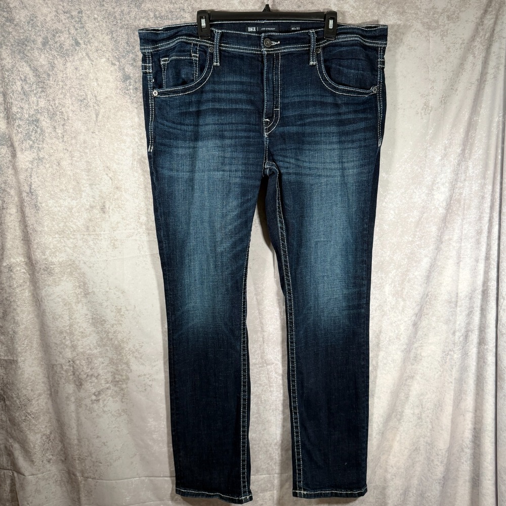 BKE Buckle Mens Jake Straight Dark Wash Blue Jeans 40x32
